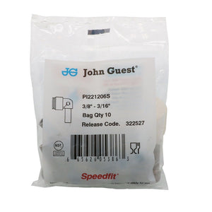 John Guest Stem Elbow Connector - 3/8 Stem x 3/16
