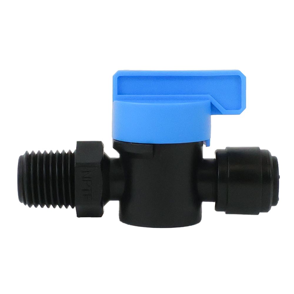 NeoFit - Acetal Black Shut-Off Valve Male Thread 1/4"OD x 1/4" NPT