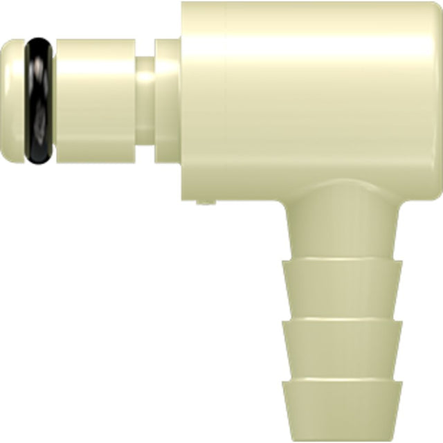 LinkTech 20PP Series Elbow Male, Non-valved, 1/4" HB, Molded Almond Color, Polypropylene, EPDM