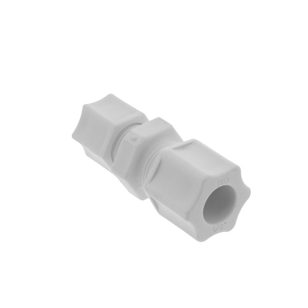 JACO 15-8-6-P-O Polypropylene Union Connector 1/2 OD Tube x 3/8 OD Tube