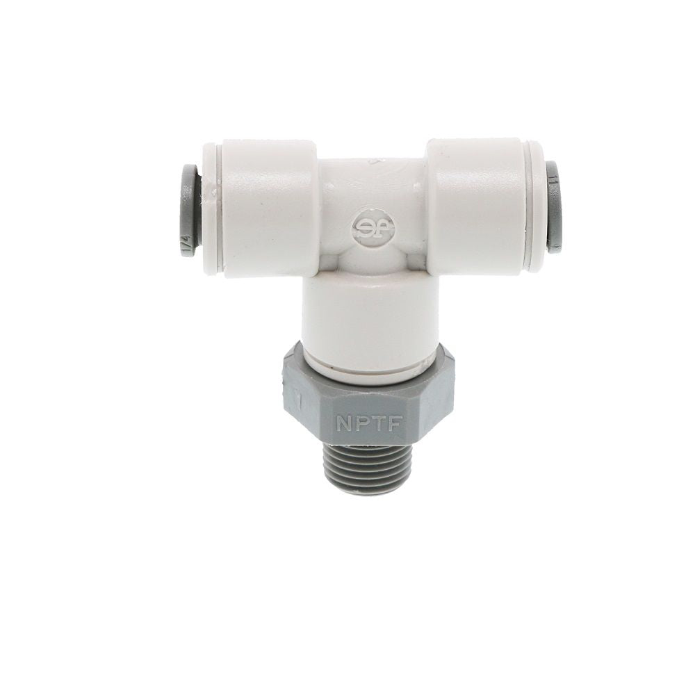 John Guest Swivel Branch Tee NPTF - 1/4 x 1/8  NPTF