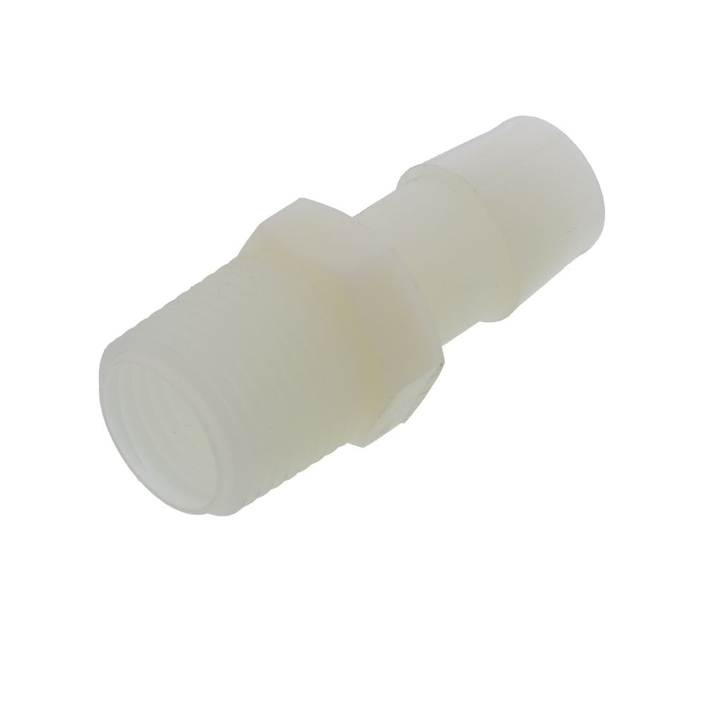 Male Barb Connector Natural Nylon - 5/8 ID Barb x 1/2 MNPT