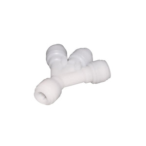 NeoFit Acetal Natural White Three Way Divider 1/2" tube x 3/8" tube