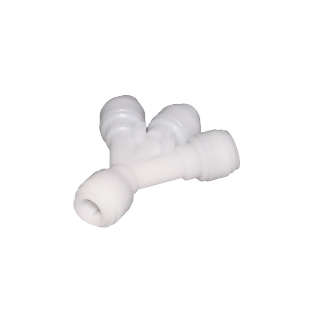 NeoFit Acetal Natural White Three Way Divider 1/2" tube x 3/8" tube