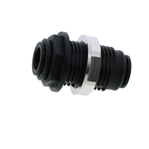John Guest Bulkhead Union Black Polypropylene - 3/8