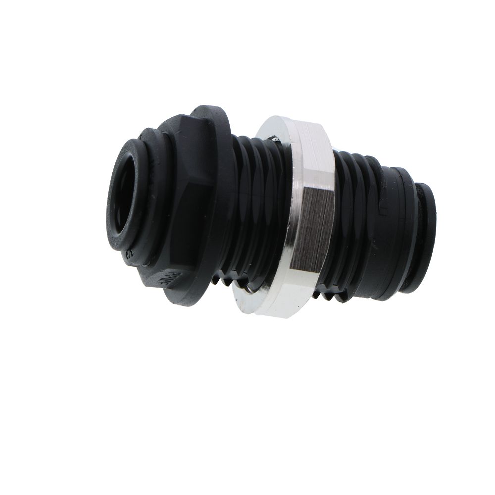 John Guest Bulkhead Union Black Polypropylene - 3/8