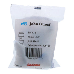 John Guest Union Conversion Connector - 15mm x 1/2 CTS [5/8 OD]