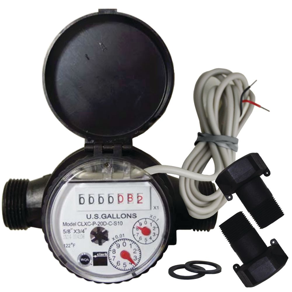 Clark CLXC-P Series Single Jet Totalizing Water Meter 5/8 x 3/4 1 Pulse Per 10 Gal