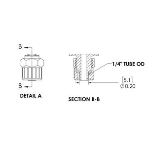 LinkTech 20CB Series Elbow Male, Valved, 1/4" PTF, Chrome Brass, Buna N
