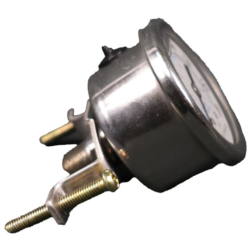 Water Pressure Gauge 300 PSI, 1/4" MPT, 2.5" Plastic Dial, Center Back Uclamp, SS Case