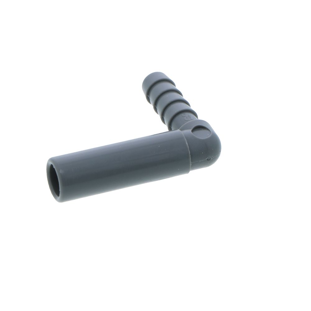 John Guest Stem Elbow Barb Connector  - 3/8 OD Stem x 1/4 ID Barb