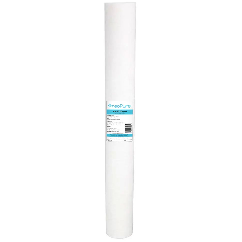Neo-Pure MB-25200-01-NL 2-1/2" x 20" Polypropylene Sediment Depth Filter 1 Mic