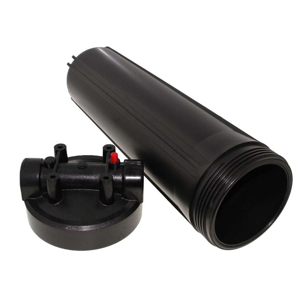 20" Neo-Pure Big Flow Filter Housing Black Cap/Black Sump with Pressure Relief 1.5"