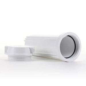 10" White Housing w/ White Flat Cap, RO & Filtration Systems 3/8" Ports
