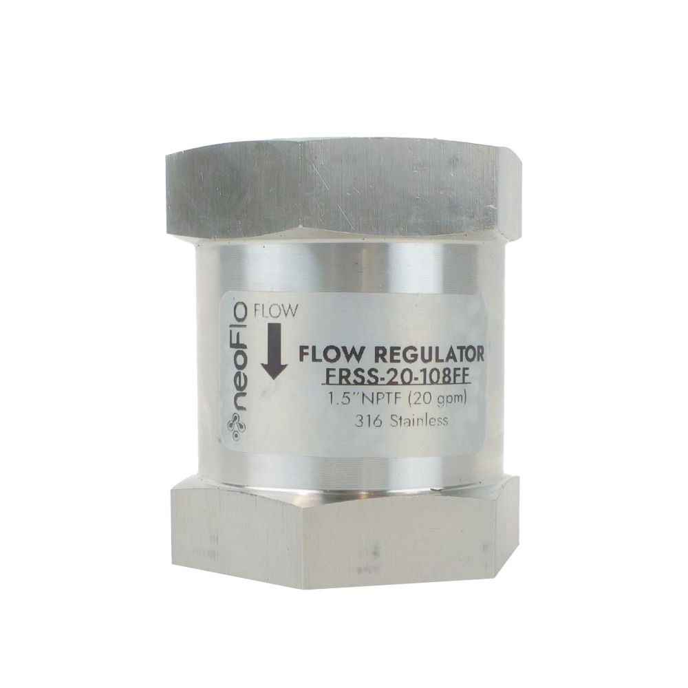 Neo-Pure Stainless Steel  Flow Control 20 gpm 316SS 1.5" FPT x FPT