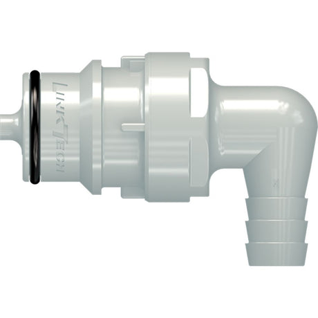 LinkTech 60PP Series Elbow Male, Valved, 3/8" HB, Polypropylene, EPDM