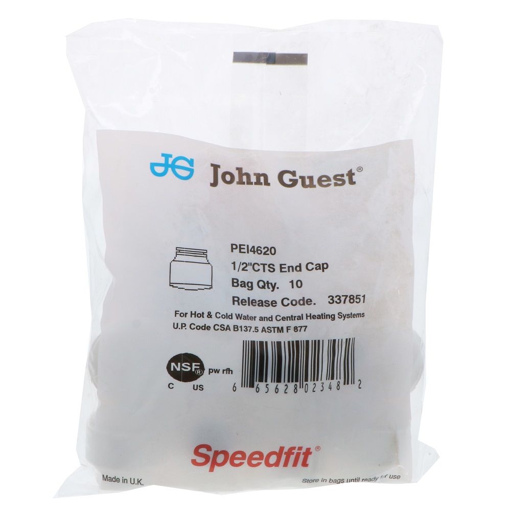 John Guest End Cap - 1/2 CTS