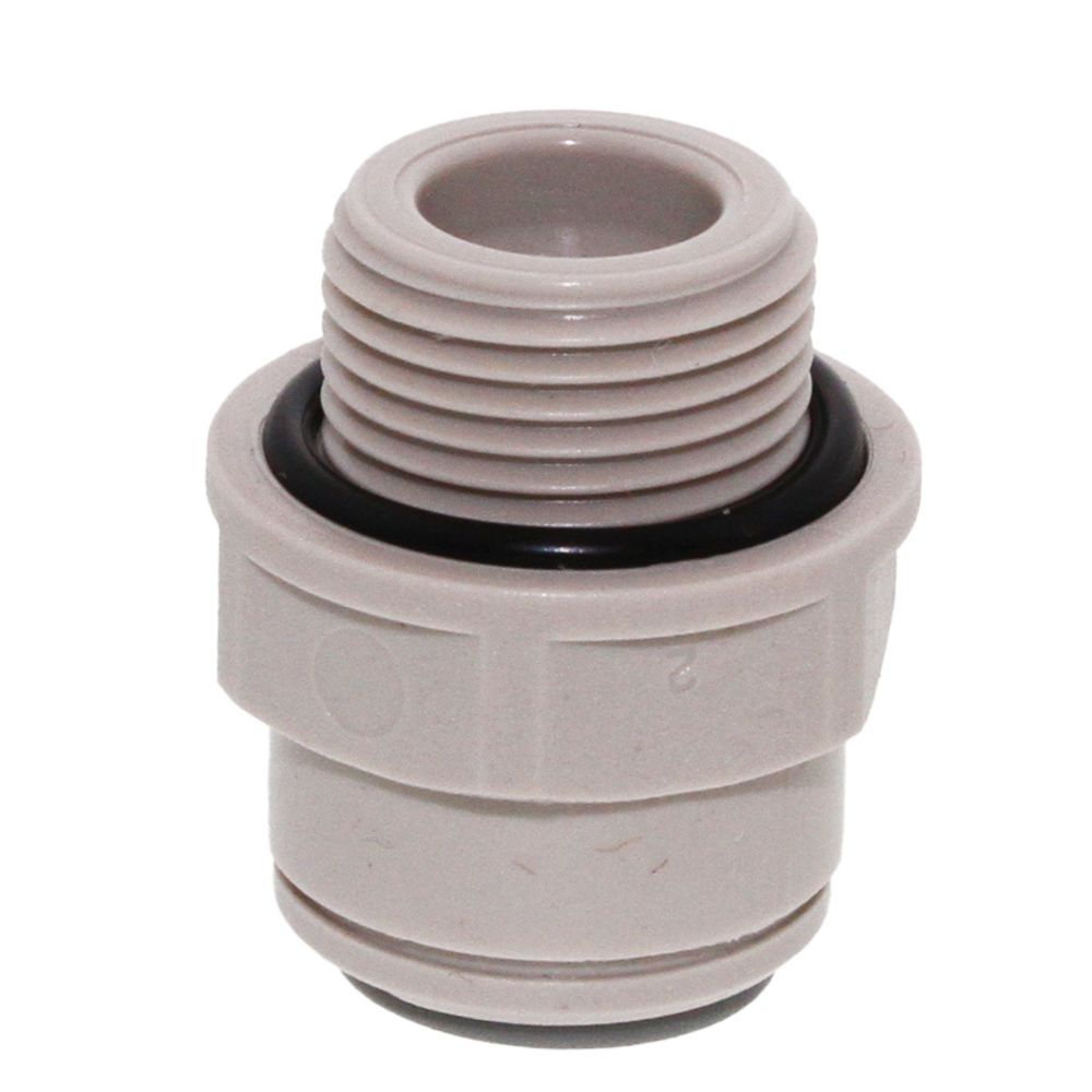 John Guest 3/8" x 3/8" [BSPP] Acetal Male Connector - Gray