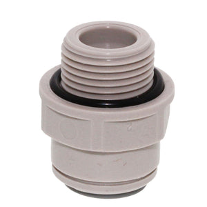 John Guest 3/8" x 3/8" [BSPP] Acetal Male Connector - Gray