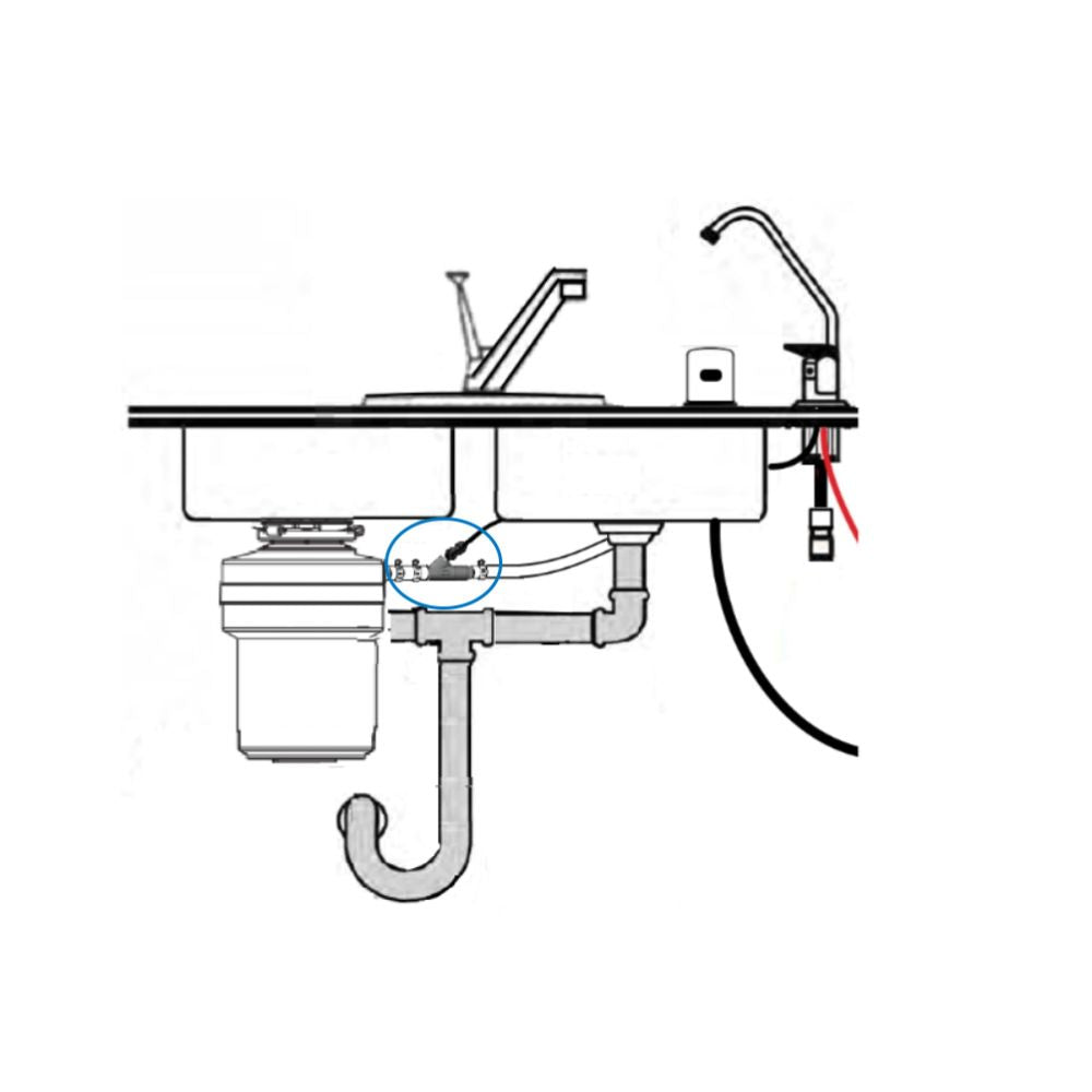 Dishwasher/RO Drain Line Adapter - 3/8" Tube Connection