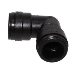 John Guest Union Elbow - 22mm Black Acetal
