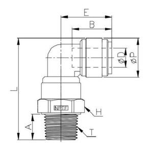 NeoFit - Acetal Gray Swivel Elbow 8mm [5/16"] tube x 1/8" NPTF