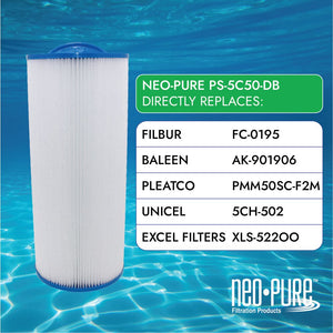 Neo-Pure PS-5C50-DB Pool and Spa Filter 5-3/16" x 12-1/2"