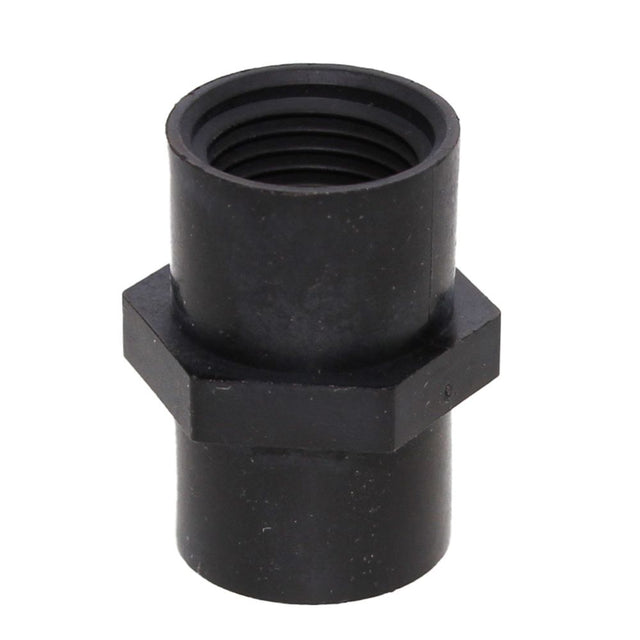 Union Coupler 1/2 FNPT x 1/2 FNPT - Black Polypropylene