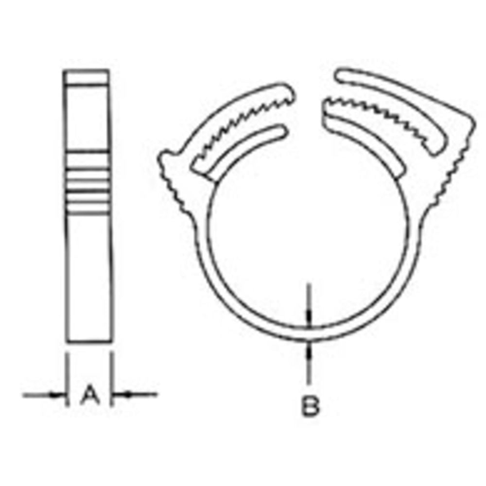 Hose Clamp Nylon w/ Snap Grip 15/32" [for 0.475" to 0.536" OD]