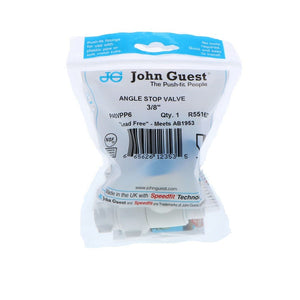 John Guest Plastic Angle Stop Adapter Valve Lead-Free - 3/8 x 1/2 x 3/8
