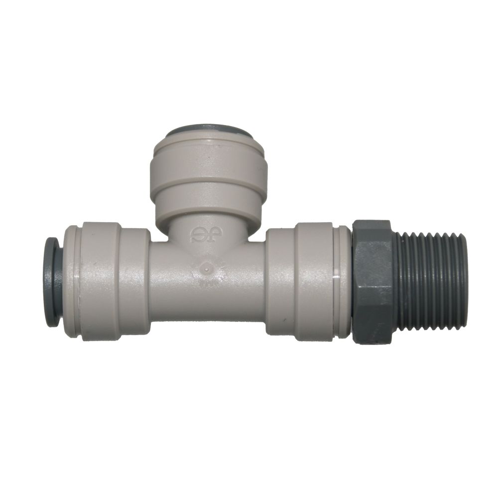 John Guest Swivel Male Run Tee NPTF - 3/8 x 3/8  NPTF