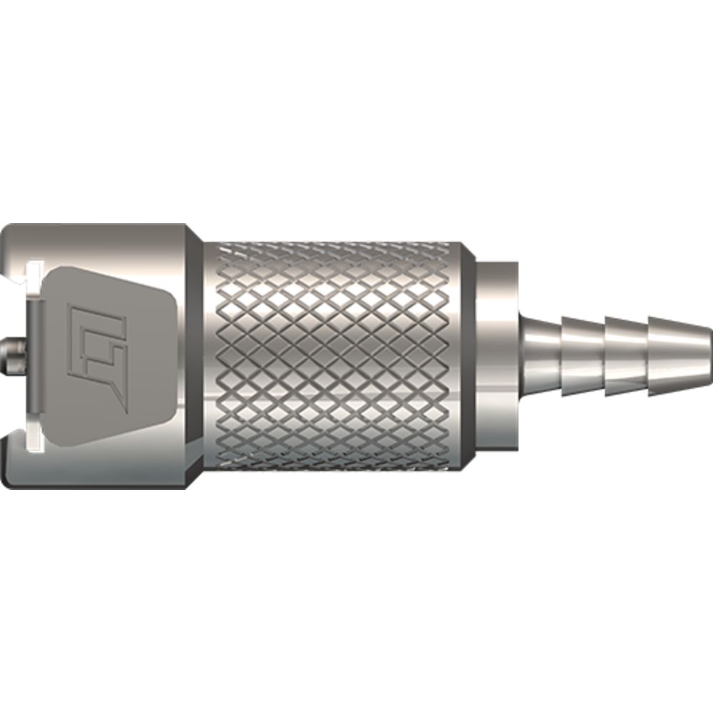 LinkTech 20CB Series Straight Female, Valved, 1/8" HB, Chrome Brass, Buna N