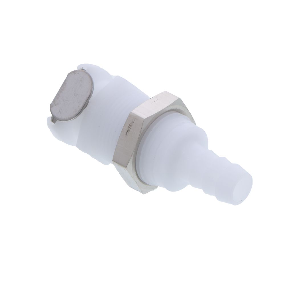 PLCD16005 Valved Panel Mount Hose Barb Coupling Body 5/16 ID Barb