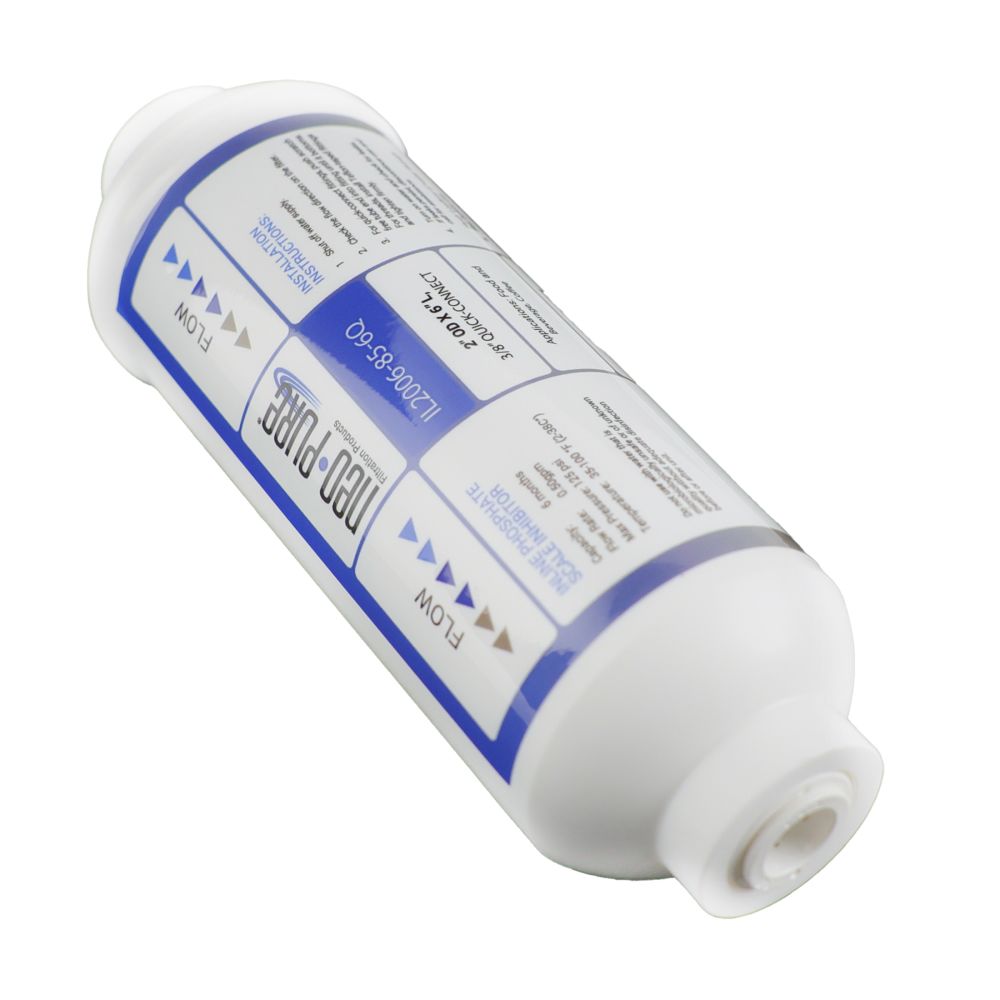 Neo-Pure Inline 2x6 Phosphate Scale Inhibitor with Sediment Pad, 3/8 QC Filter