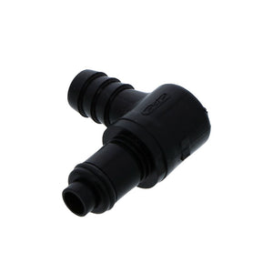 PLCD23006VBLK Valved Black Elbow Hose Barb Coupling Insert 3/8 ID Barb FKM [Viton] O-rings