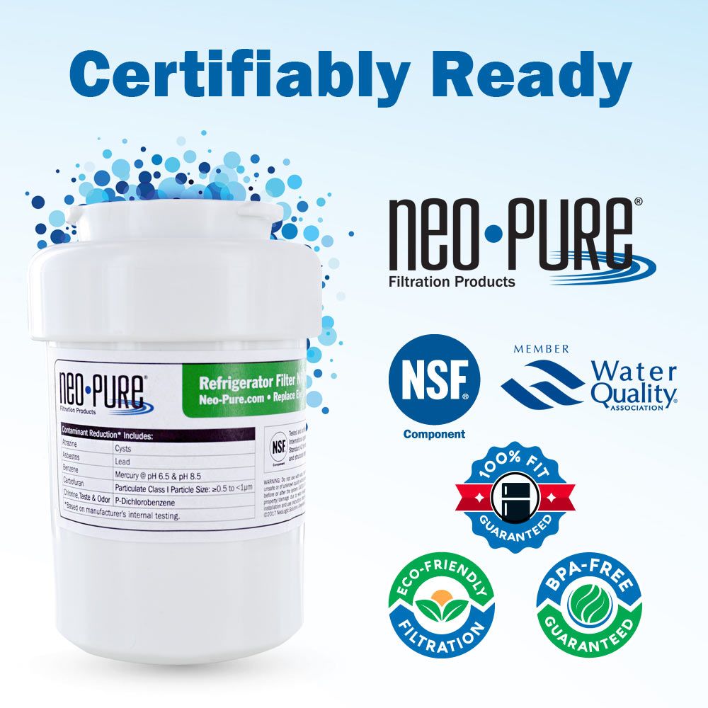 GE MWF Refrigerator Filter SmartWater Compatible Filter by Neo-Pure