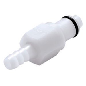 PLCD22004V Valved In-Line Hose Barb Coupling Insert 1/4 ID Barb Viton O-ring