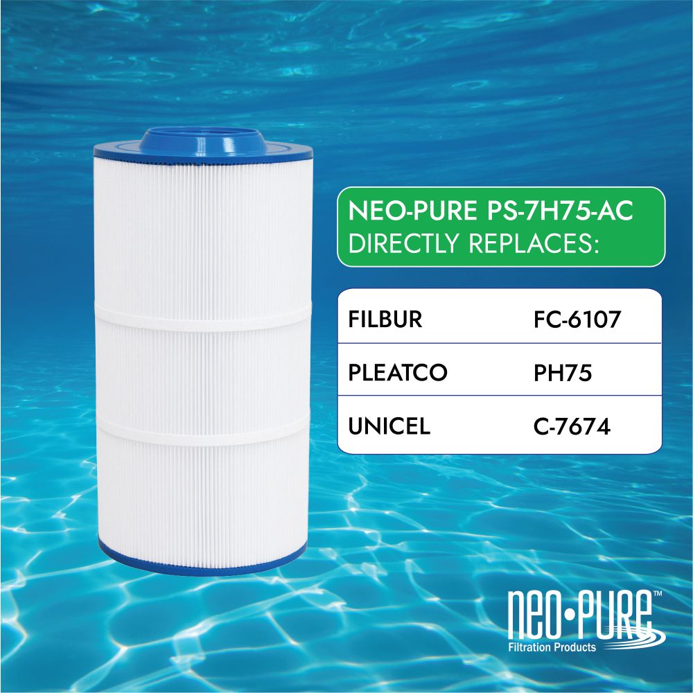 Neo-Pure PS-7H75-AC Pool and Spa Filter 7-1/2" x 15-3/16"