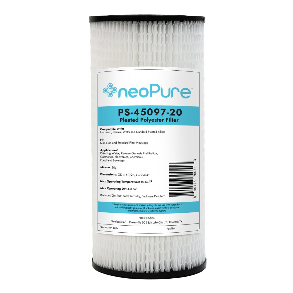 Neo-Pure PS-45097-20 9-3/4" BB High Efficiency Pleated Filter 20 micron