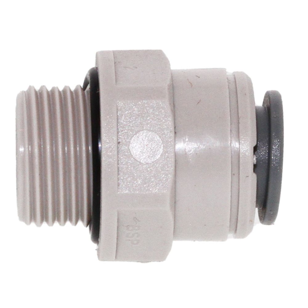 John Guest 3/8" x 3/8" [BSPP] Acetal Male Connector - Gray