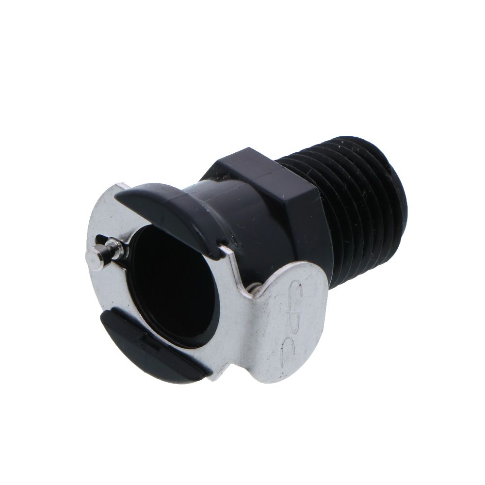PLCD10004VBLK Valved Black Male Thread Coupling Body 1/4 NPT FKM [Viton] O-ring