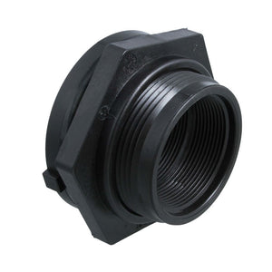 Norwesco 1 1/4" Double Threaded Polypropylene Bulkhead Fitting