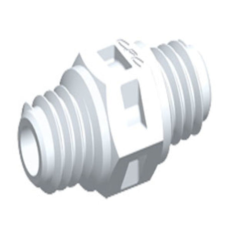 N3230 Nipple Fitting White Nylon Tapered 10-32 X Tapered 10-32