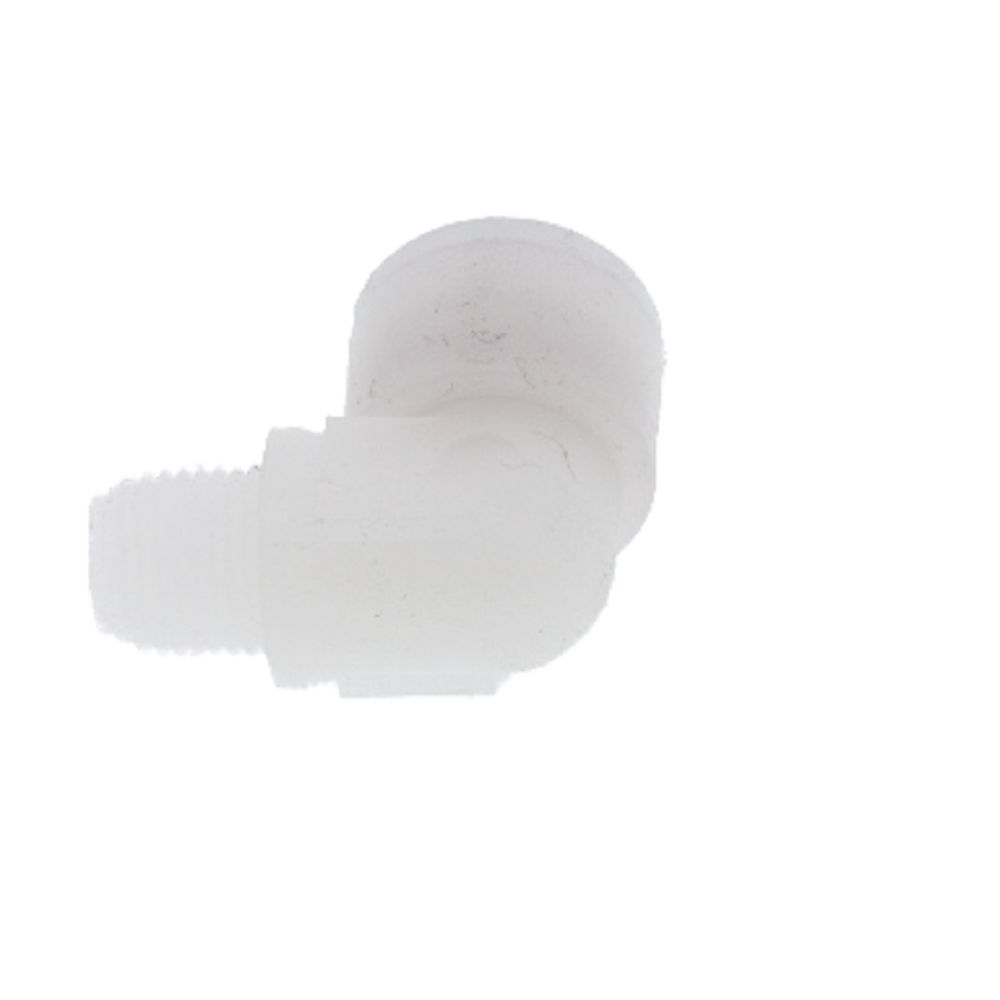 Kynar PVDF Male Elbow - 1/4 x 1/8 NPTF
