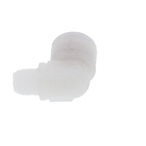 Kynar PVDF Male Elbow - 1/4 x 1/8 NPTF