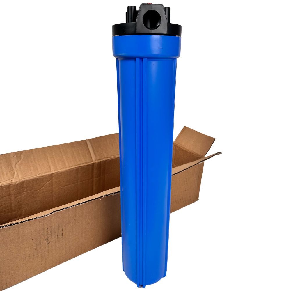 20" Neo-Pure Standard Water Filter Housing Black/Blue with Pressure Relief - 3/4" FPT Open Box
