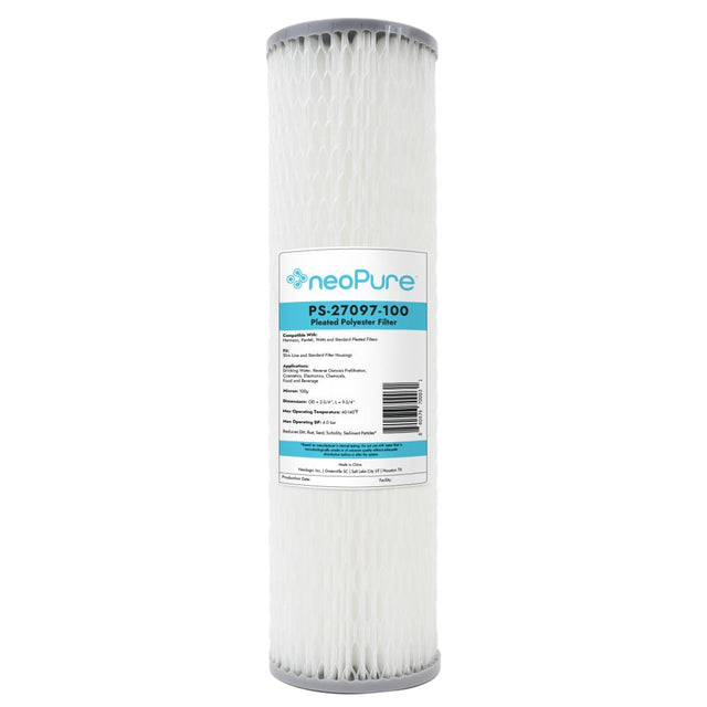 Neo-Pure PS-27097-100 9-3/4" High Efficiency Pleated Filter 100 micron