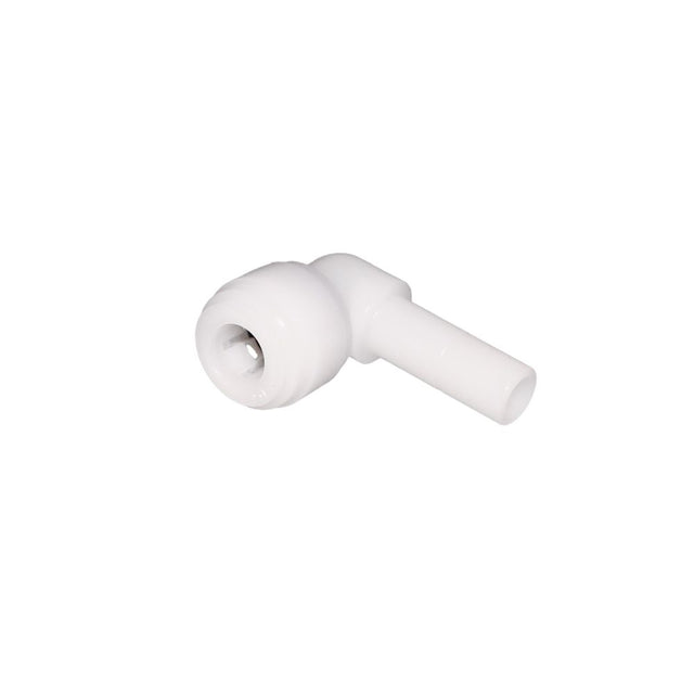 NeoFit - Acetal Natural White Stem Elbow 8mm [5/16"] tube x 1/4" stem