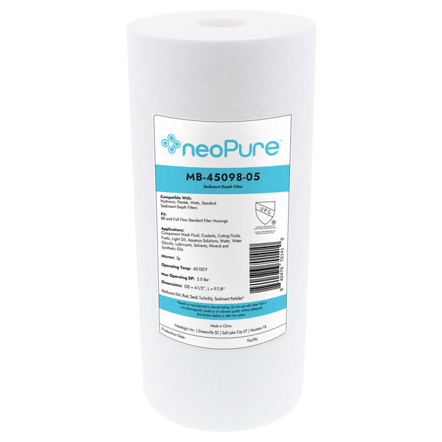 Neo-Pure Whole House Sediment Filter, 4-1/2" x 9-7/8", Model MBGC-45098-05 [5 Micron]