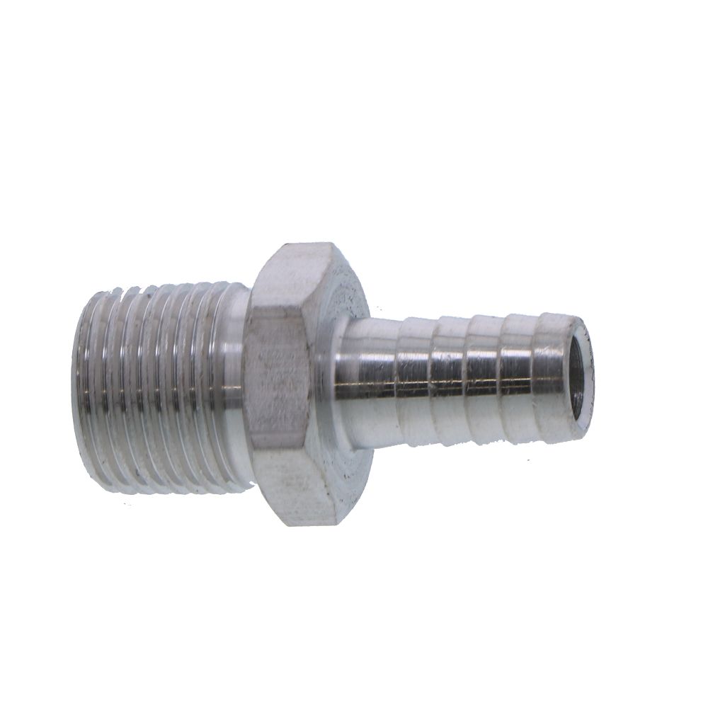 Stainless Steel Male Barb Connector - 3/8 ID Barb x 3/8 MPT